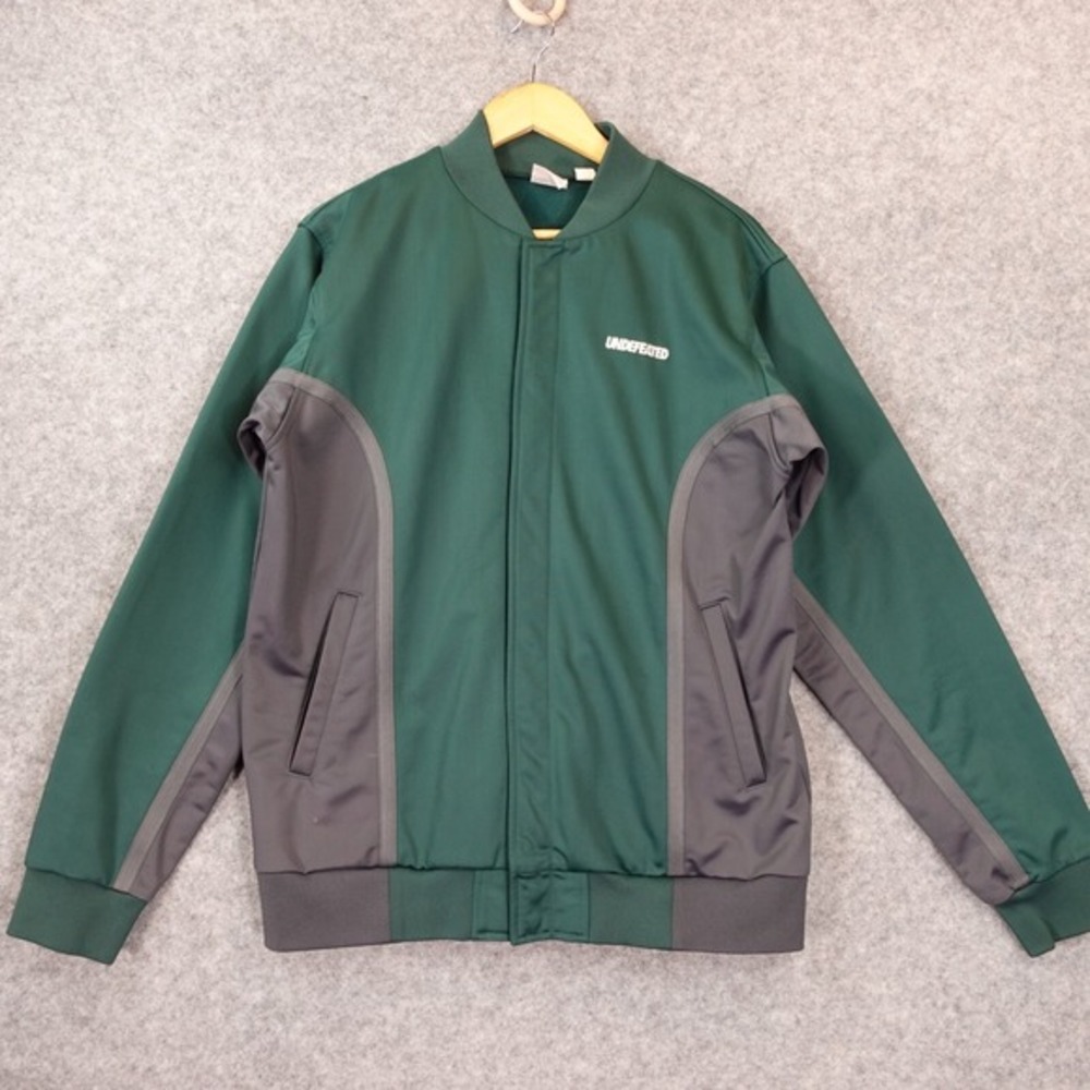 Blokecore Varsity Snap Jacket Mens M Dark‎ Green UNDEFEATED Gray Stadium Coach